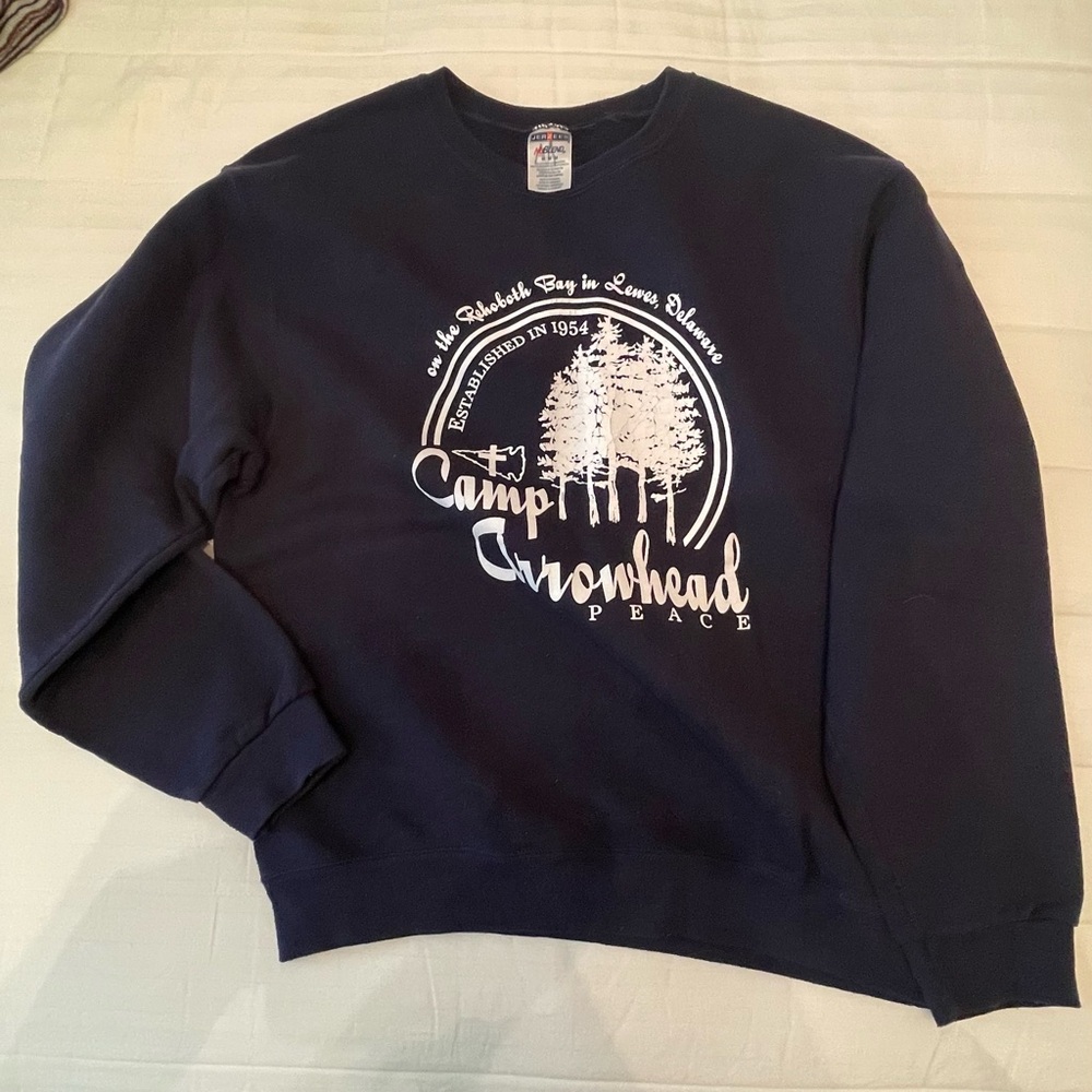 Camp Arrowhead navy sweater shirt